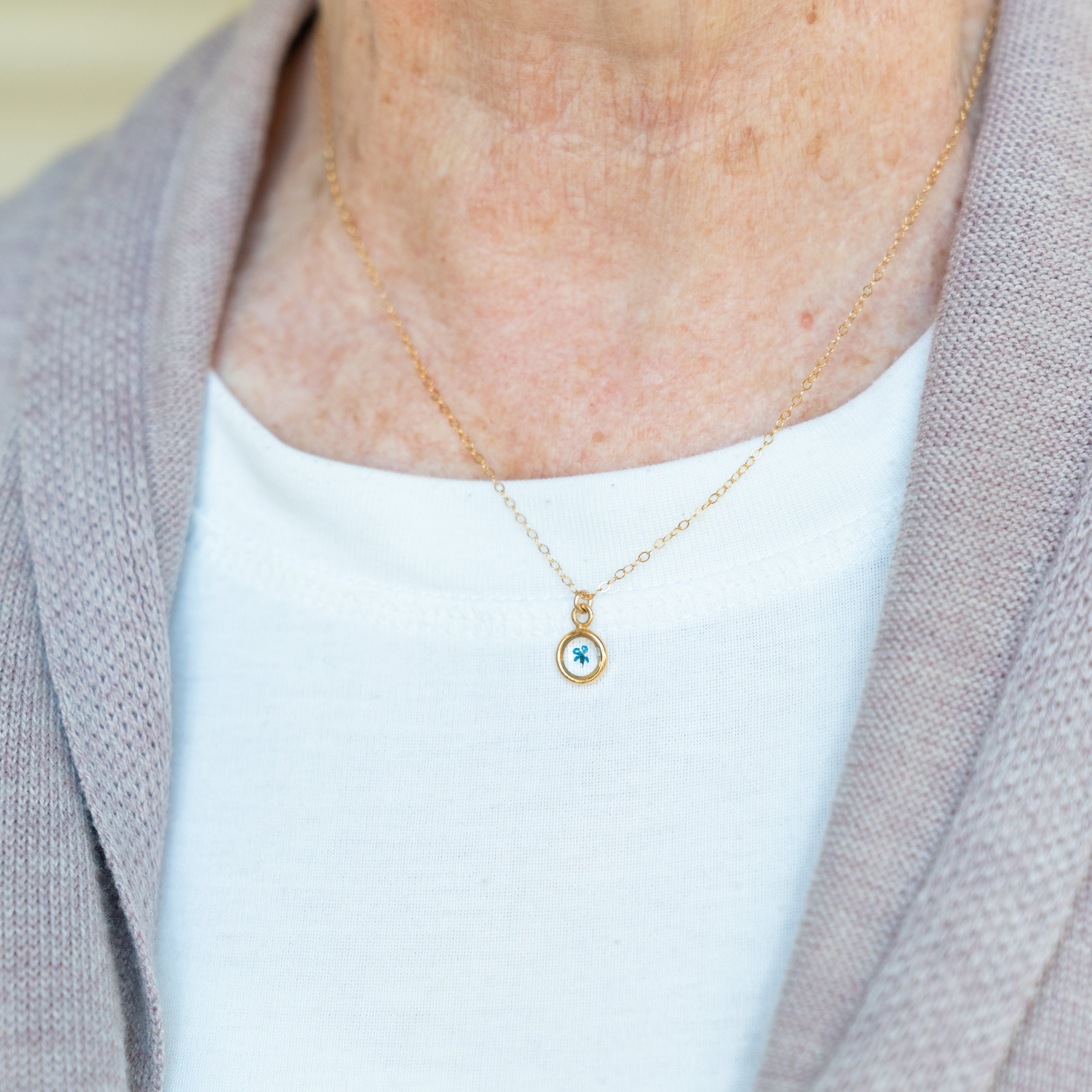Birth Flower Mini Necklace